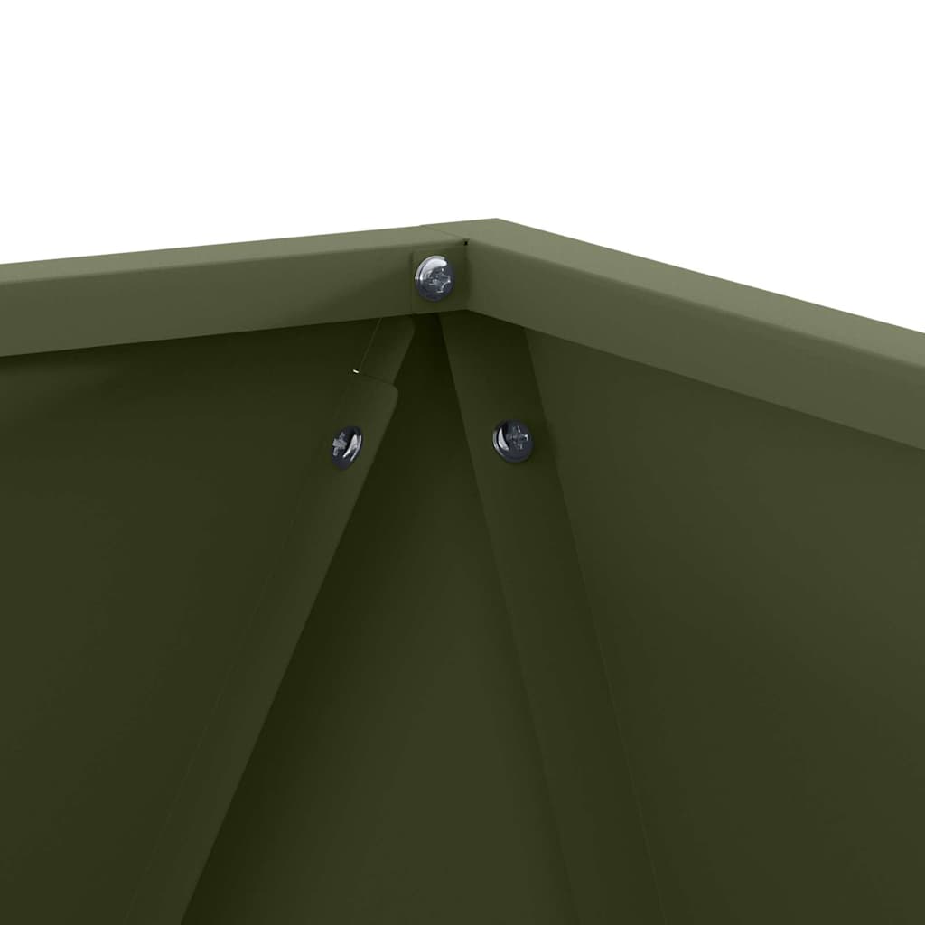 Plantekasse Oliven grøn 50 x 50 x 50 cm Stål