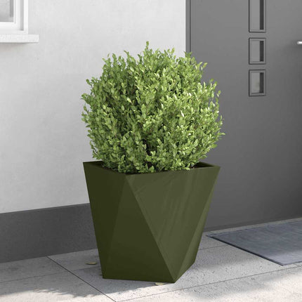 Plantekasse Oliven grøn 50 x 50 x 50 cm Stål