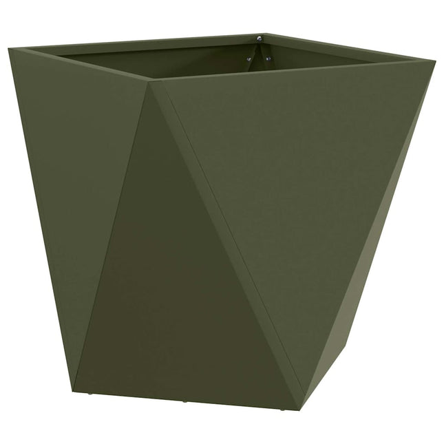 Plantekasse Oliven grøn 50 x 50 x 50 cm Stål