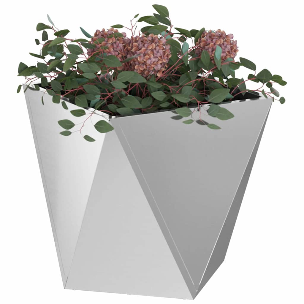 Plantekasse 2 pcs Sølv 50 x 50 x 50 cm Galvaniseret stål