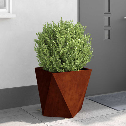 Plantekasse 2 stk. Rusten 50 x 50 x 50 cm Cortenstål