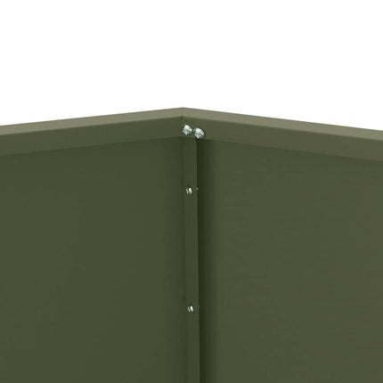 Plantekasse 2 pcs Oliven grøn 100 x 100 x 80 cm Stål