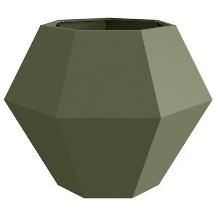 Plantekasse 2 pcs Oliven grøn 100 x 100 x 80 cm Stål