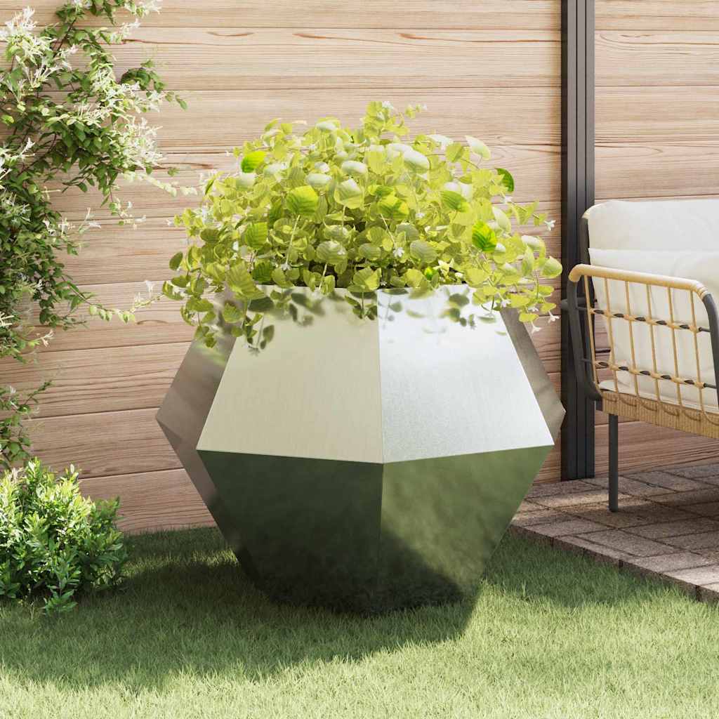 Plantekasse 2 pcs Sølv 100 x 100 x 80 cm Galvaniseret stål