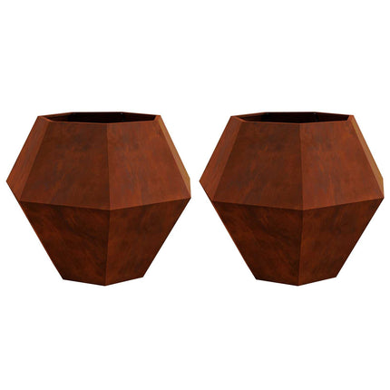 Plantekasse 2 stk. Rusten 100 x 100 x 80 cm Cortenstål