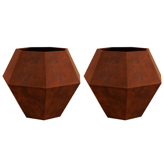 Plantekasse 2 stk. Rusten 100 x 100 x 80 cm Cortenstål