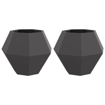 Plantekasse 2 pcs Sort 75 x 75 x 60 cm Stål