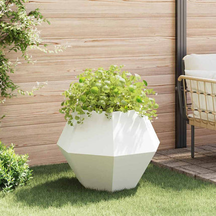 Plantekasse 2 stk. Hvid 75 x 75 x 60 cm Stål