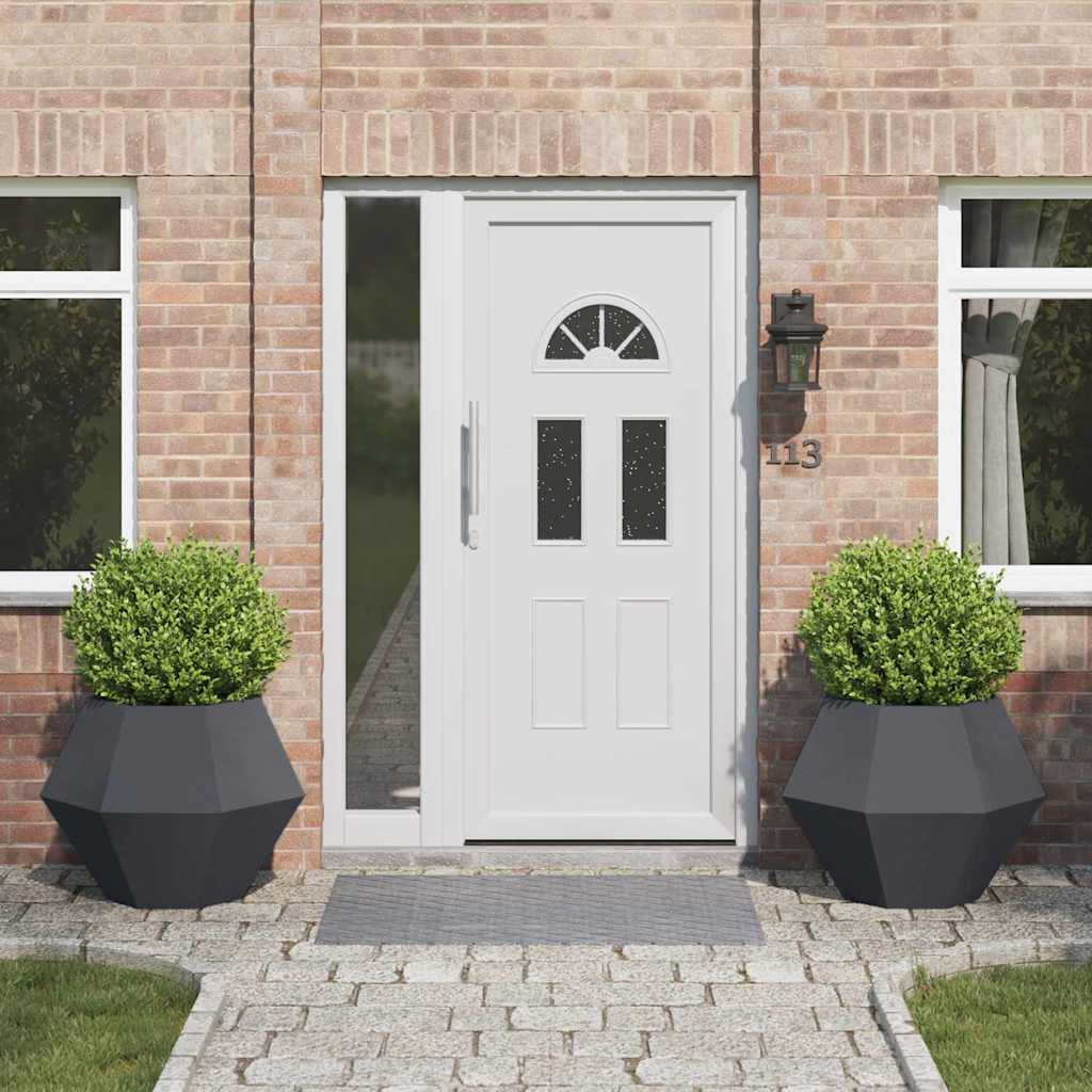 Plantekasse 2 pcs Antracit 75 x 75 x 60 cm Stål
