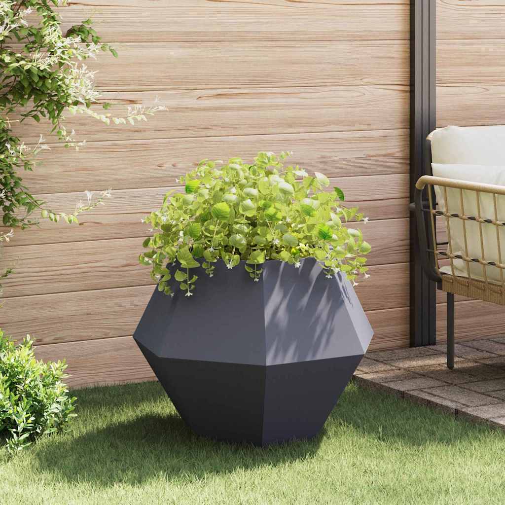 Plantekasse 2 pcs Antracit 75 x 75 x 60 cm Stål