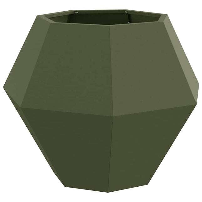 Plantekasse Olivengrøn 75 x 75 x 60 cm Stål