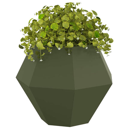 Plantekasse Oliven grøn 75 x 75 x 60 cm Stål