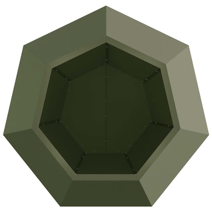 Plantekasse 2 stk. Olivengrøn 75 x 75 x 60 cm Stål