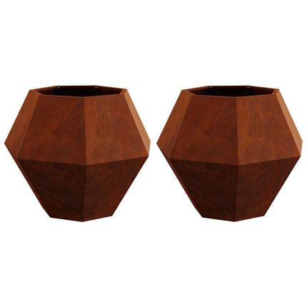 Plantekasse 2 stk. Rusten 75 x 75 x 60 cm Cortenstål