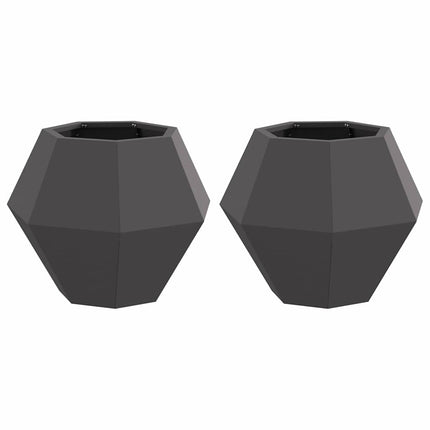 Plantekasse 2 pcs Sort 50 x 50 x 40 cm Stål