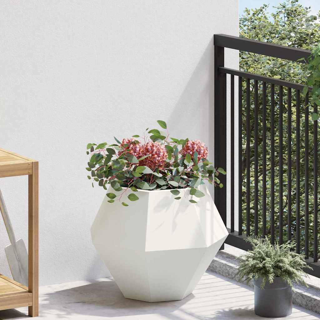 Plantekasse 2 pcs Hvid 50 x 50 x 40 cm Stål