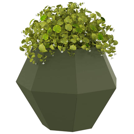 Plantekasse 2 stk. Olivengrøn 50 x 50 x 40 cm Stål