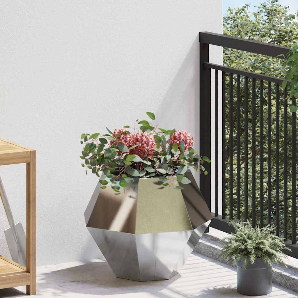 Plantekasse Sølv 50 x 50 x 40 cm Rustfrit stål