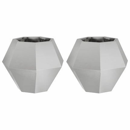 Plantekasse 2 pcs Sølv 50 x 50 x 40 cm Rustfrit stål