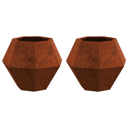 Plantekasse 2 stk. Rusten 50 x 50 x 40 cm Cortenstål