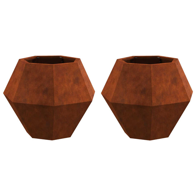 Plantekasse 2 stk. Rusten 50 x 50 x 40 cm Cortenstål
