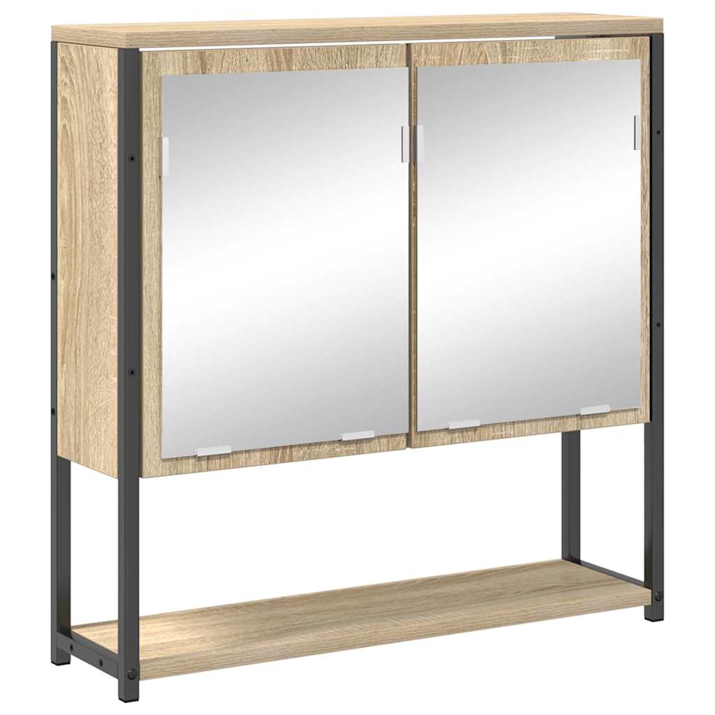 Badeværelsesmøbel sæt med hylde 3 pcs Sonoma eg Konstrueret træ