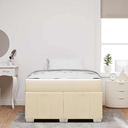 Sengestel med madras Creme 120 x 190 cm Stof