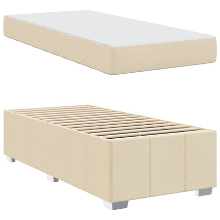 Sengestel med madras Creme 120 x 190 cm Stof