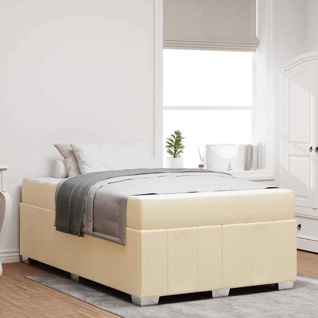 Sengestel med madras Creme 120 x 200 cm Stof