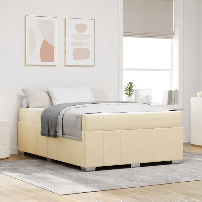 Sengestel med madras Creme 160 x 200 cm Stof