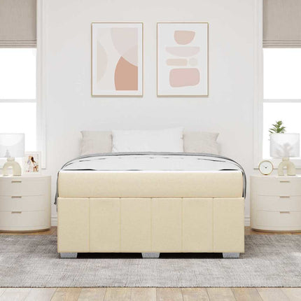 Sengestel med madras Creme 160 x 200 cm Stof