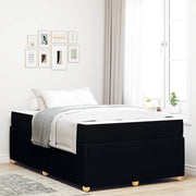 Sengestel med madras Sort 120 x 200 cm Stof
