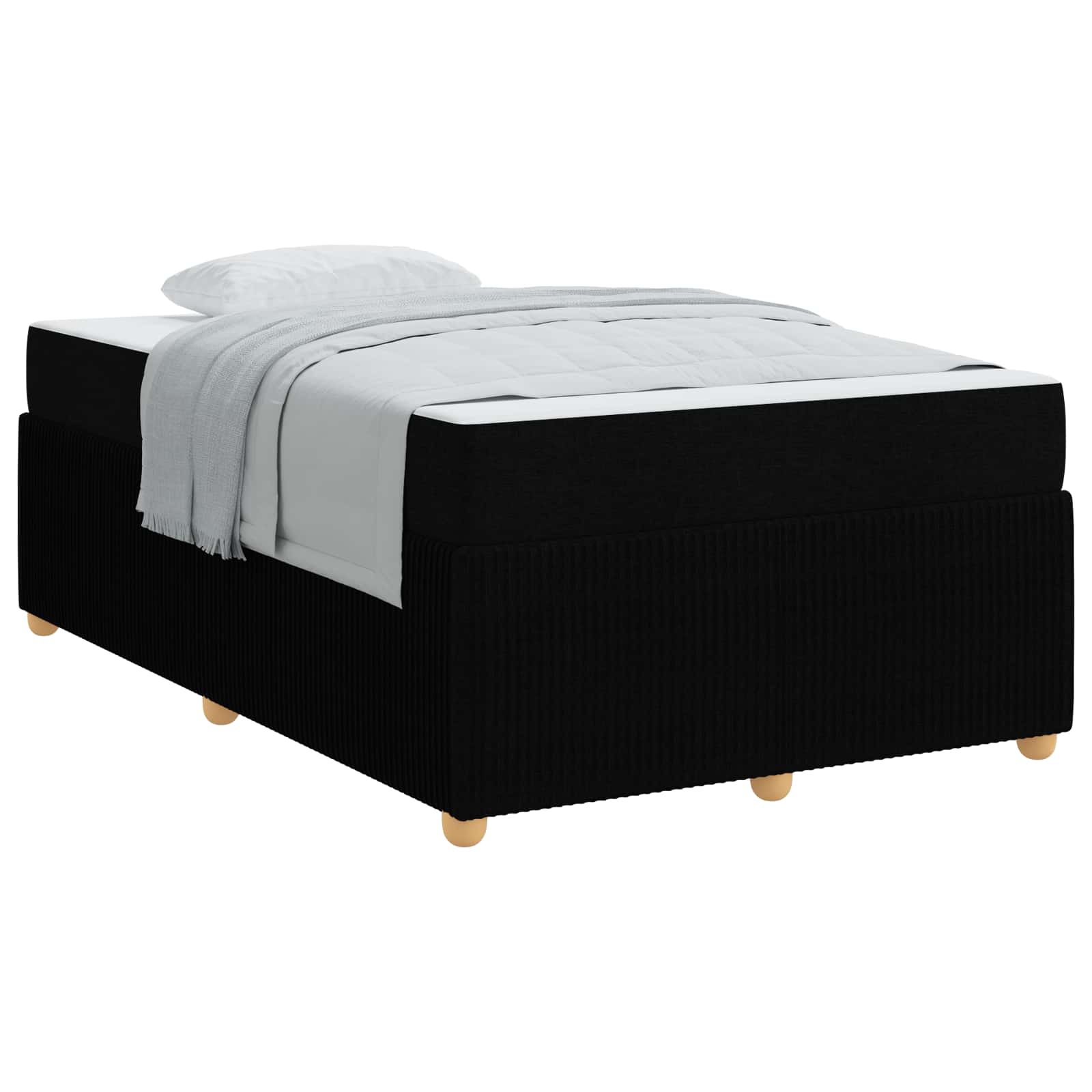 Sengestel med madras Sort 120 x 200 cm Stof