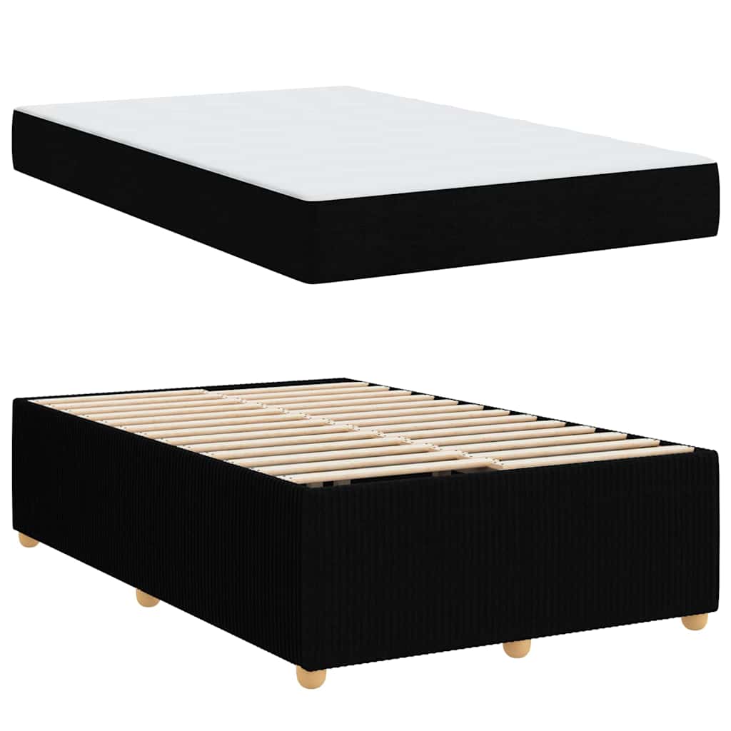 Sengestel med madras Sort 120 x 200 cm Stof