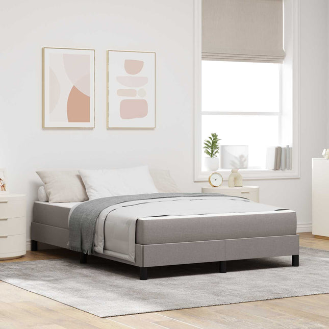 Box spring seng med madras Gråbrun 160 x 200 cm Stof