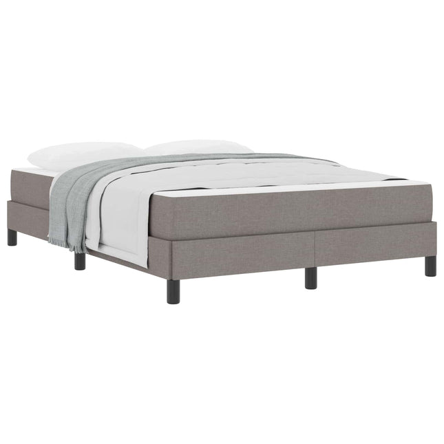 Box spring seng med madras Gråbrun 160 x 200 cm Stof