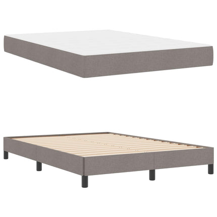 Box spring seng med madras Gråbrun 160 x 200 cm Stof