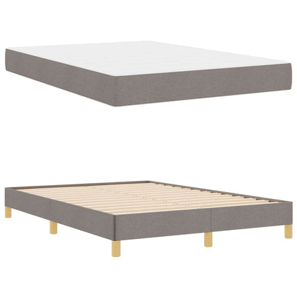 Box spring seng med madras Gråbrun 160 x 200 cm Stof
