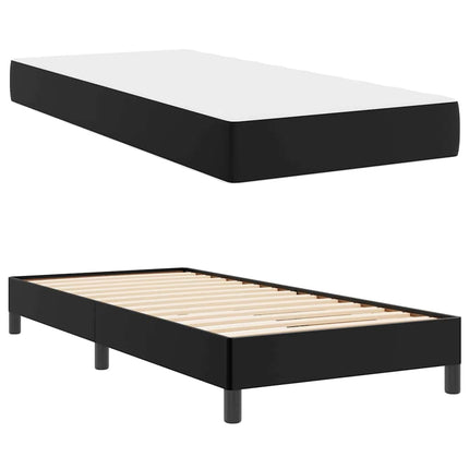 Sengestel med madras Sort 80 x 200 cm Stof