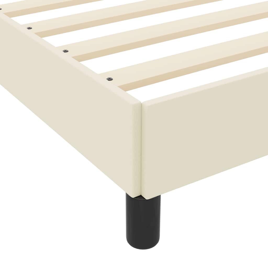 Sengestel med madras Creme 80 x 200 cm Stof
