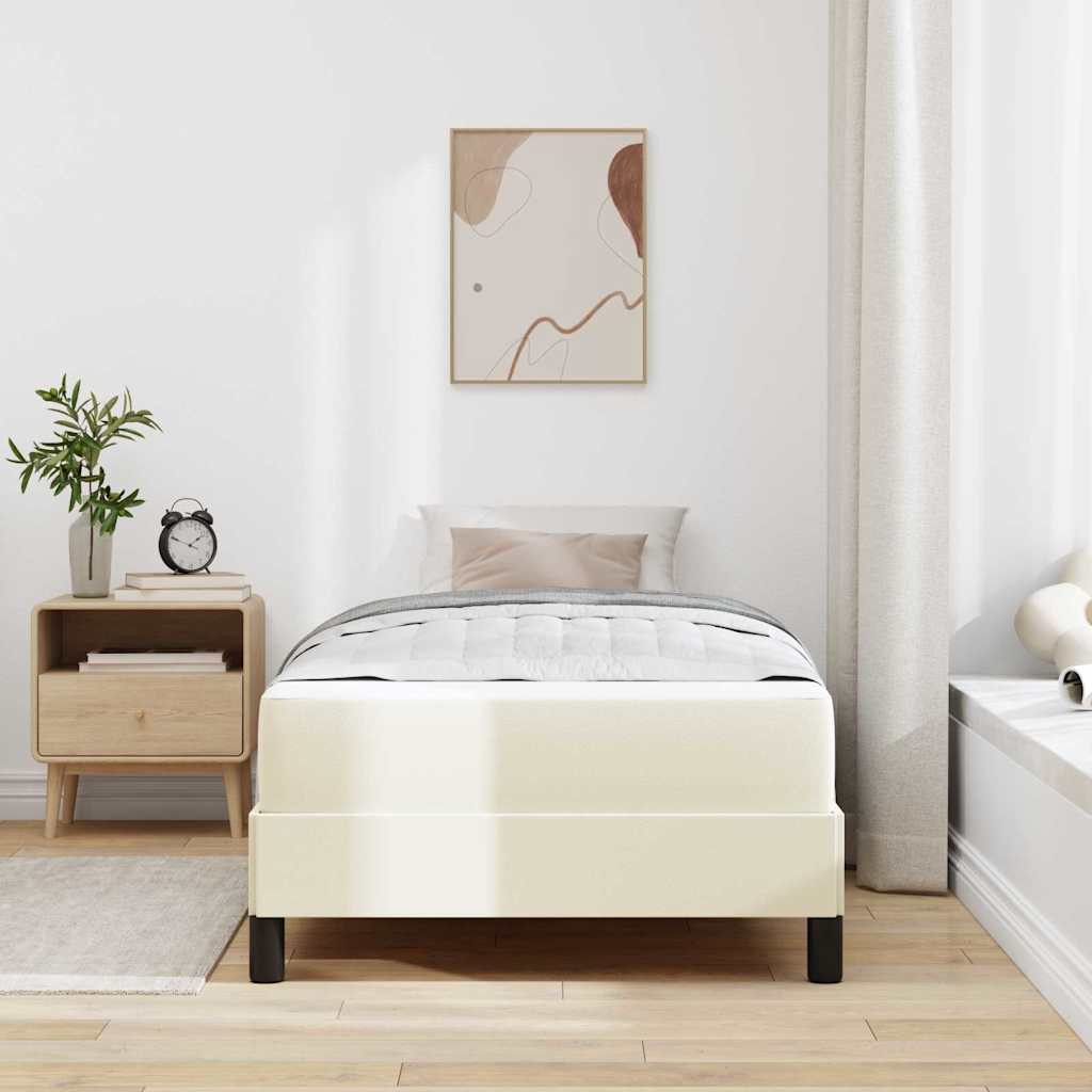 Sengestel med madras Creme 80 x 200 cm Stof