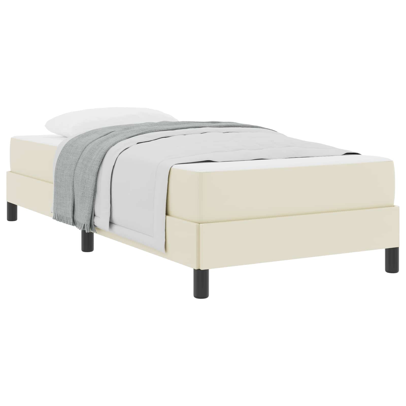 Sengestel med madras Creme 80 x 200 cm Stof