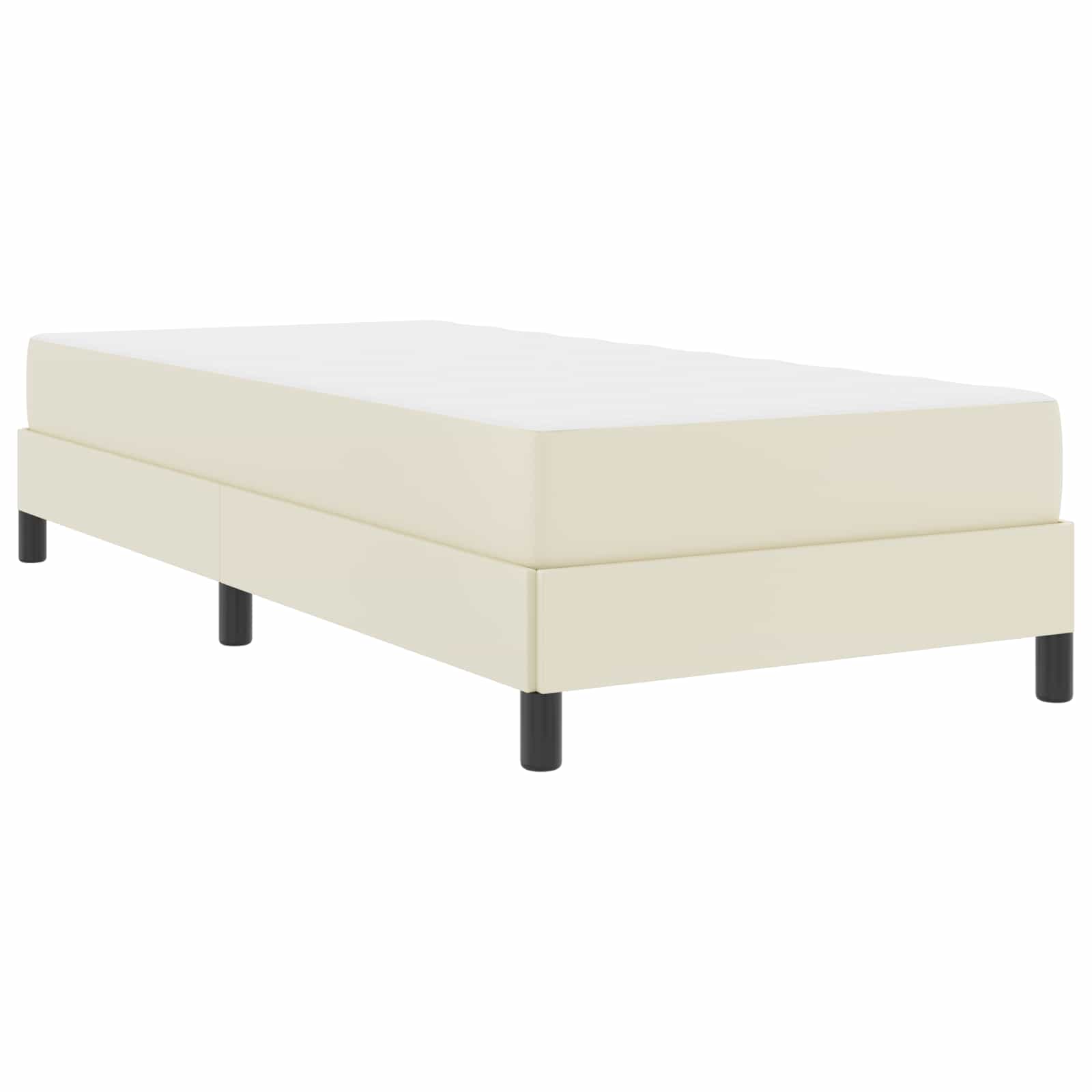 Sengestel med madras Creme 80 x 200 cm Stof