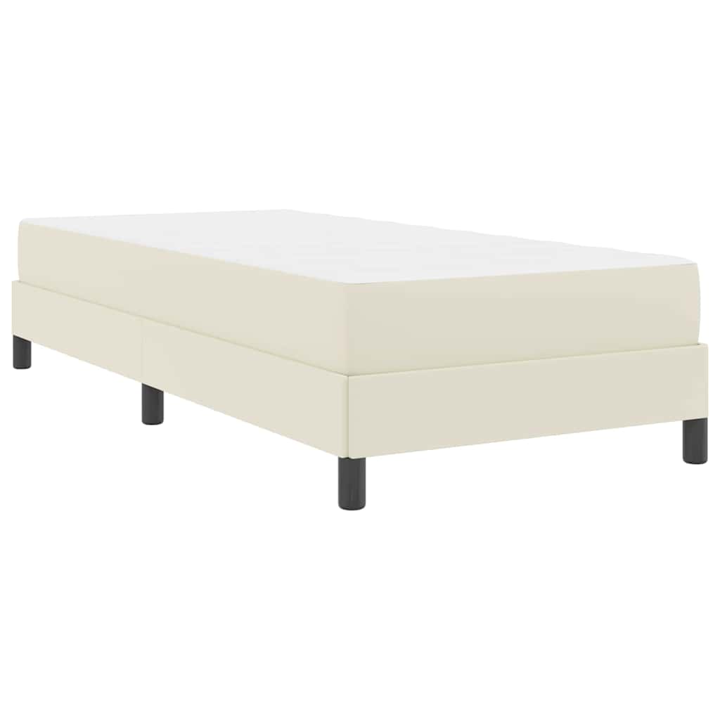 Sengestel med madras Creme 80 x 200 cm Stof