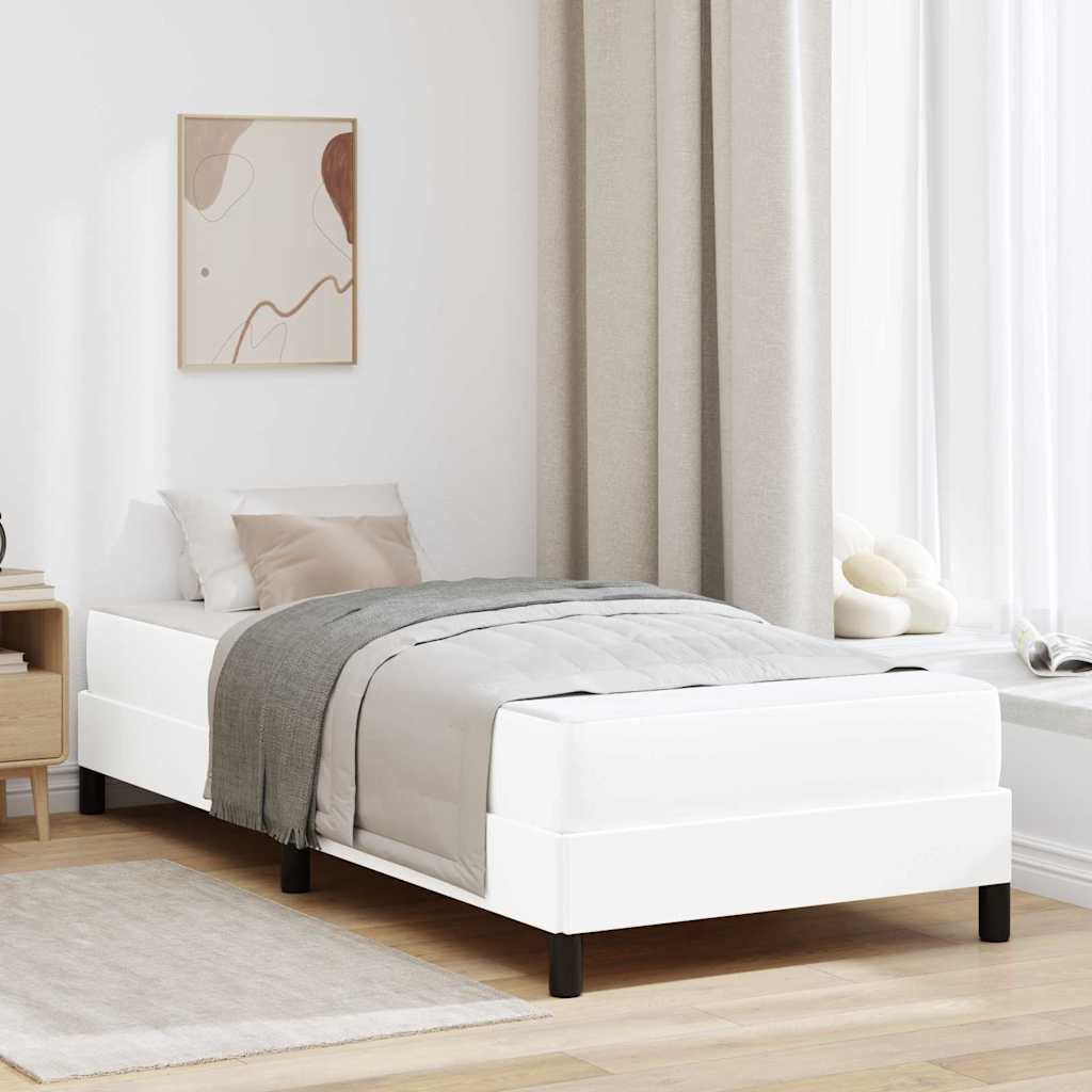 Sengestel med madras Ren Hvid 100 x 200 cm Stof