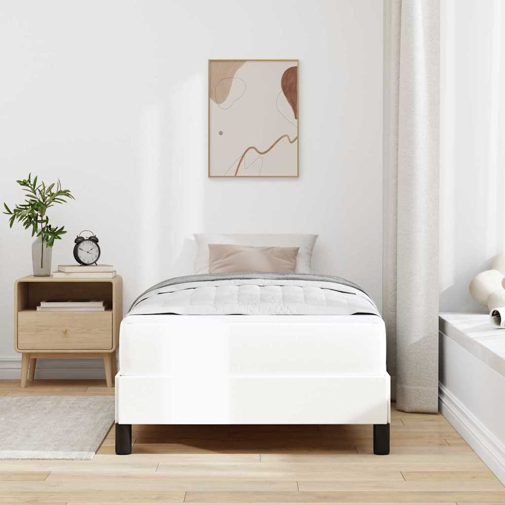 Sengestel med madras Ren Hvid 100 x 200 cm Stof