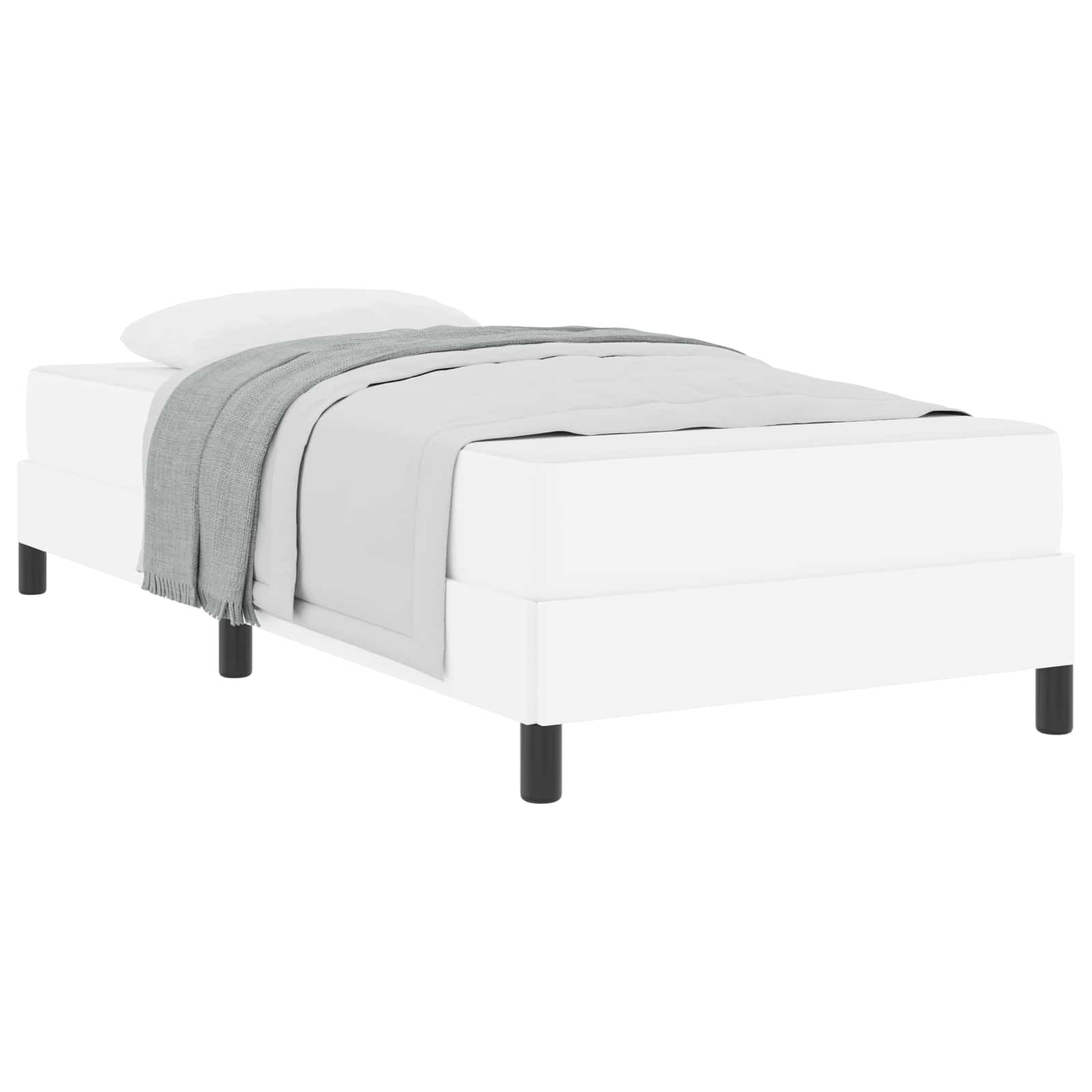 Sengestel med madras Ren Hvid 100 x 200 cm Stof