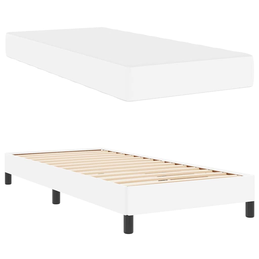 Sengestel med madras Ren Hvid 100 x 200 cm Stof