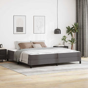 Sengestel med madras Grå 200 x 200 cm Stof