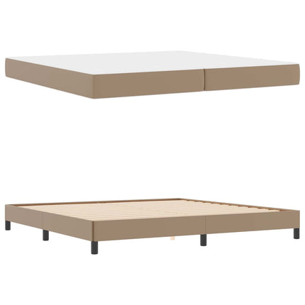 Sengestel med madras Cappuccino 200 x 200 cm Stof